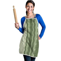Vintage Sage Green Hawaiian Traditional Kapa Mix Flowers Lei Apron