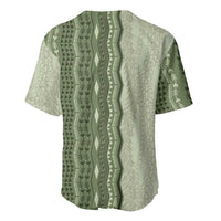 Vintage Sage Green Hawaiian Traditional Kapa Mix Flowers Lei Baseball Jersey