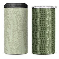 Vintage Sage Green Hawaiian Traditional Kapa Mix Flowers Lei 4 in 1 Can Cooler Tumbler LT7 One Size: 16 oz Sage Green - Polynesian Pride