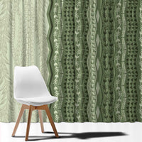 Vintage Sage Green Hawaiian Traditional Kapa Mix Flowers Lei Window Curtain LT7 - Polynesian Pride