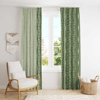 Vintage Sage Green Hawaiian Traditional Kapa Mix Flowers Lei Window Curtain LT7 - Polynesian Pride