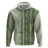 Vintage Sage Green Hawaiian Traditional Kapa Mix Flowers Lei Zip Hoodie LT7 Zip Hoodie Sage Green - Polynesian Pride