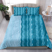 Vintage Cobalt Blue Hawaiian Traditional Kapa Mix Flowers Lei Bedding Set LT7 - Polynesian Pride