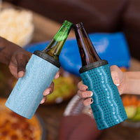 Vintage Cobalt Blue Hawaiian Traditional Kapa Mix Flowers Lei 4 in 1 Can Cooler Tumbler LT7 - Polynesian Pride