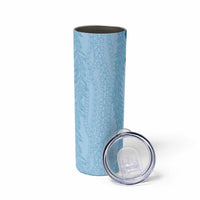 Vintage Cobalt Blue Hawaiian Traditional Kapa Mix Flowers Lei Skinny Tumbler LT7 - Polynesian Pride