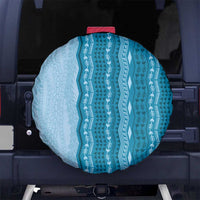 Vintage Cobalt Blue Hawaiian Traditional Kapa Mix Flowers Lei Spare Tire Cover LT7 No hole Cobalt Blue - Polynesian Pride