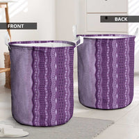 Vintage Violet Hawaiian Traditional Kapa Mix Flowers Lei Laundry Basket LT7 - Polynesian Pride