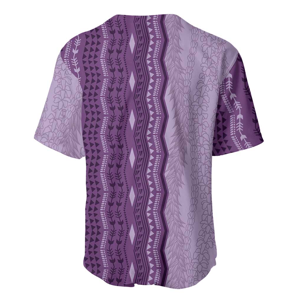 Vintage Violet Hawaiian Traditional Kapa Mix Flowers Lei Baseball Jersey