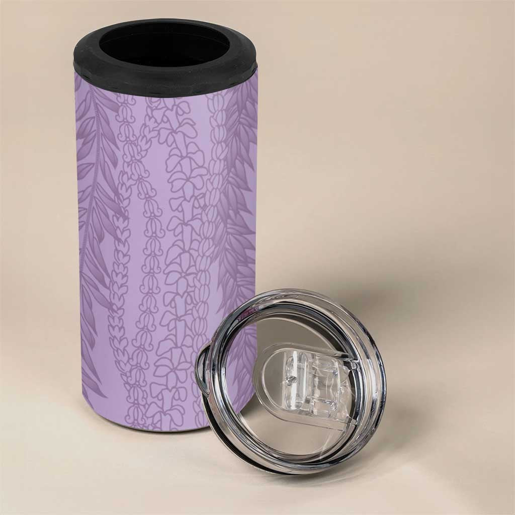 Vintage Violet Hawaiian Traditional Kapa Mix Flowers Lei 4 in 1 Can Cooler Tumbler LT7 - Polynesian Pride