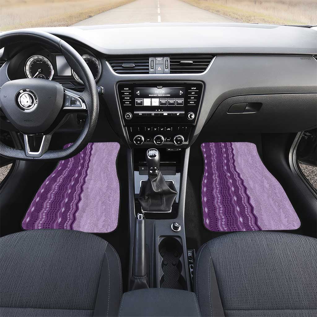 Vintage Violet Hawaiian Traditional Kapa Mix Flowers Lei Car Mats