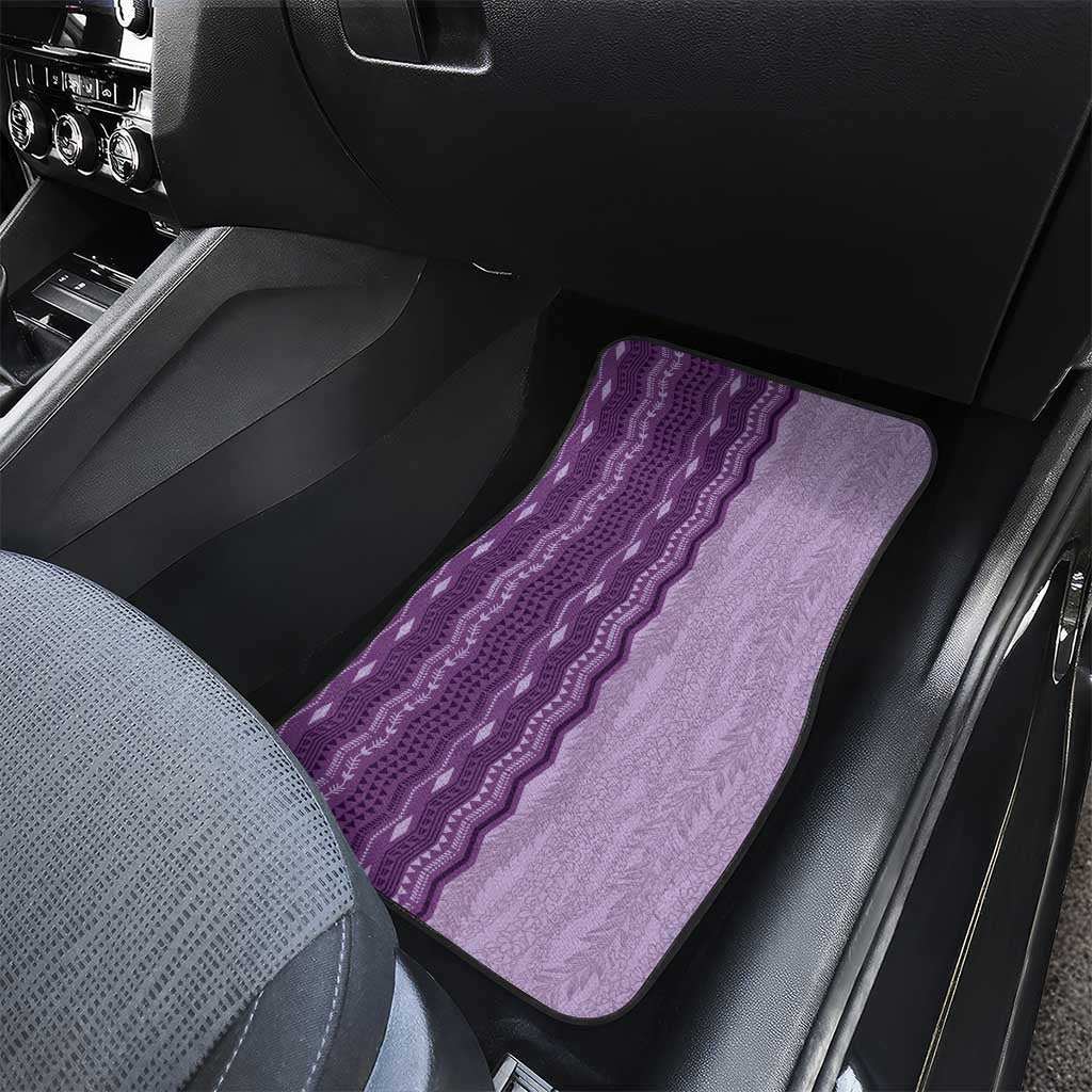 Vintage Violet Hawaiian Traditional Kapa Mix Flowers Lei Car Mats