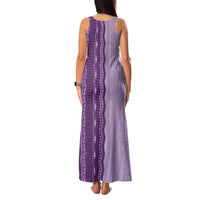 Vintage Violet Hawaiian Traditional Kapa Mix Flowers Lei Family Matching Tank Maxi Dress and Hawaiian Shirt LT7 - Polynesian Pride