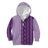 Vintage Violet Hawaiian Traditional Kapa Mix Flowers Lei Kid Hoodie