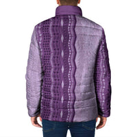 Vintage Violet Hawaiian Traditional Kapa Mix Flowers Lei Padded Jacket