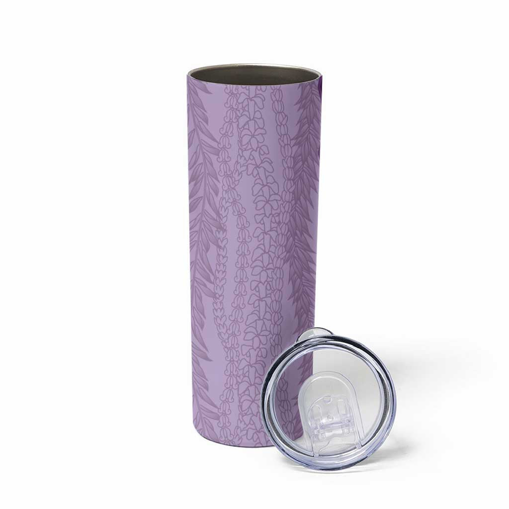 Vintage Violet Hawaiian Traditional Kapa Mix Flowers Lei Skinny Tumbler LT7 - Polynesian Pride