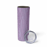 Vintage Violet Hawaiian Traditional Kapa Mix Flowers Lei Skinny Tumbler LT7 - Polynesian Pride