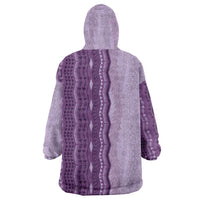 Vintage Violet Hawaiian Traditional Kapa Mix Flowers Lei Wearable Blanket Hoodie LT7 - Polynesian Pride