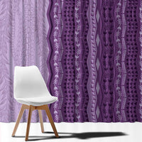 Vintage Violet Hawaiian Traditional Kapa Mix Flowers Lei Window Curtain