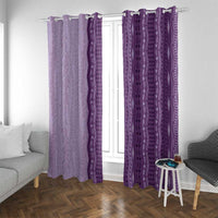 Vintage Violet Hawaiian Traditional Kapa Mix Flowers Lei Window Curtain