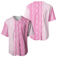 Vintage Pink Hawaiian Traditional Kapa Mix Flowers Lei Baseball Jersey LT7 - Polynesian Pride