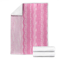 Vintage Pink Hawaiian Traditional Kapa Mix Flowers Lei Blanket