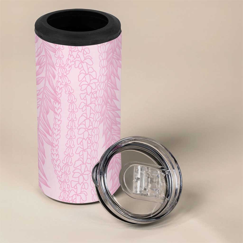 Vintage Pink Hawaiian Traditional Kapa Mix Flowers Lei 4 in 1 Can Cooler Tumbler LT7 - Polynesian Pride