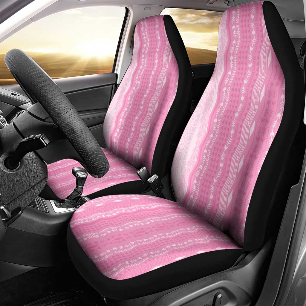 Vintage Pink Hawaiian Traditional Kapa Mix Flowers Lei Car Seat Cover