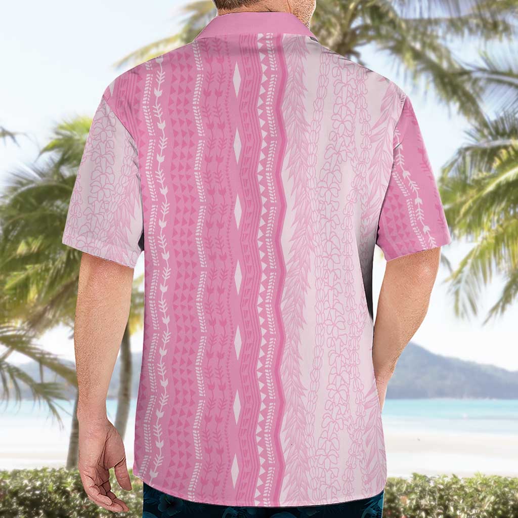 Vintage Pink Hawaiian Traditional Kapa Mix Flowers Lei Hawaiian Shirt