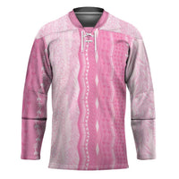 Vintage Pink Hawaiian Traditional Kapa Mix Flowers Lei Hockey Jersey