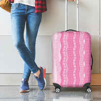 Vintage Pink Hawaiian Traditional Kapa Mix Flowers Lei Luggage Cover