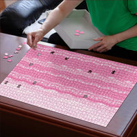 Vintage Pink Hawaiian Traditional Kapa Mix Flowers Lei Puzzle