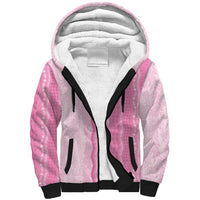Vintage Pink Hawaiian Traditional Kapa Mix Flowers Lei Sherpa Hoodie LT7 Unisex Pink - Polynesian Pride