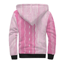 Vintage Pink Hawaiian Traditional Kapa Mix Flowers Lei Sherpa Hoodie LT7 - Polynesian Pride