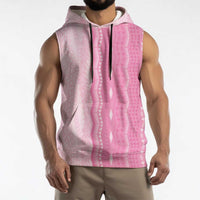 Vintage Pink Hawaiian Traditional Kapa Mix Flowers Lei Sleeveless Hoodie LT7 - Polynesian Pride