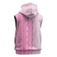 Vintage Pink Hawaiian Traditional Kapa Mix Flowers Lei Sleeveless Zip Hoodie LT7 - Polynesian Pride