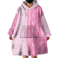 Vintage Pink Hawaiian Traditional Kapa Mix Flowers Lei Wearable Blanket Hoodie LT7 - Polynesian Pride