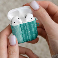 Vintage Teal Hawaiian Traditional Kapa Mix Flowers Lei AirPods Case LT7 - Polynesian Pride