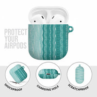 Vintage Teal Hawaiian Traditional Kapa Mix Flowers Lei AirPods Case LT7 - Polynesian Pride
