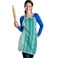 Vintage Teal Hawaiian Traditional Kapa Mix Flowers Lei Apron