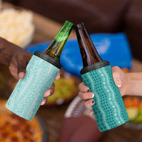 Vintage Teal Hawaiian Traditional Kapa Mix Flowers Lei 4 in 1 Can Cooler Tumbler LT7 - Polynesian Pride
