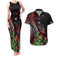 Aloha Hawaii Manta Rays Couples Matching Tank Maxi Dress and Hawaiian Shirt Red Ohia Lehua LT7 Red - Polynesian Pride