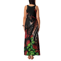 Aloha Hawaii Manta Rays Family Matching Tank Maxi Dress and Hawaiian Shirt Red Ohia Lehua LT7 - Polynesian Pride