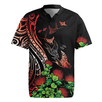 Aloha Hawaii Manta Rays Rugby Jersey Red Ohia Lehua LT7 Red - Polynesian Pride
