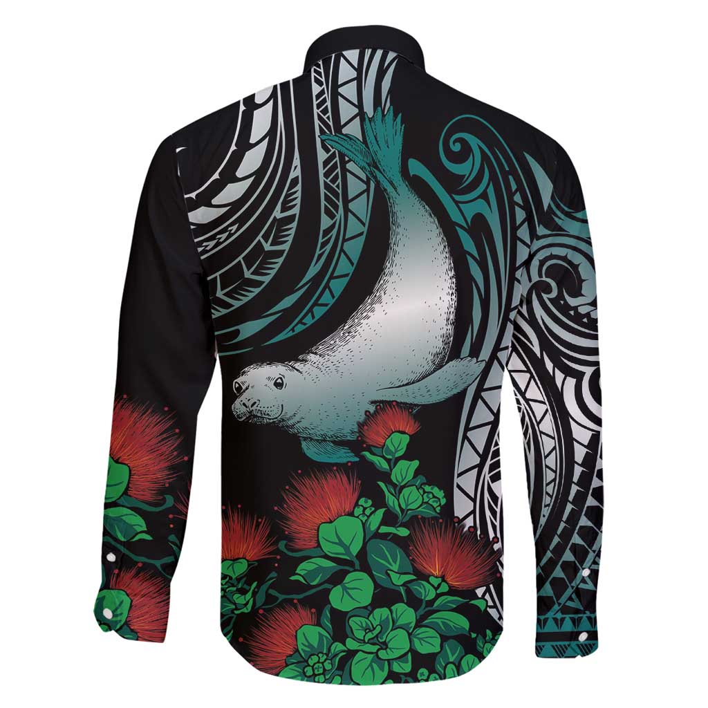 Aloha Hawaii Monk Seal Family Matching Mermaid Dress and Hawaiian Shirt Mix Ohia Lehua LT7 - Polynesian Pride