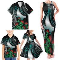 Aloha Hawaii Monk Seal Family Matching Tank Maxi Dress and Hawaiian Shirt Mix Ohia Lehua LT7 - Polynesian Pride