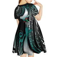 Aloha Hawaii Monk Seal Kid Short Sleeve Dress Mix Ohia Lehua