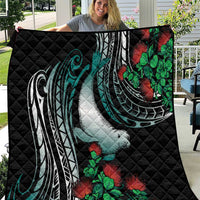 Aloha Hawaii Monk Seal Quilt Mix Ohia Lehua LT7 Teal - Polynesian Pride