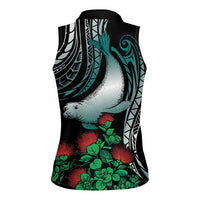 Aloha Hawaii Monk Seal Women Sleeveless Polo Shirt Mix Ohia Lehua LT7 - Polynesian Pride
