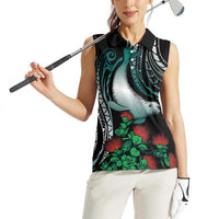 Aloha Hawaii Monk Seal Women Sleeveless Polo Shirt Mix Ohia Lehua LT7 - Polynesian Pride