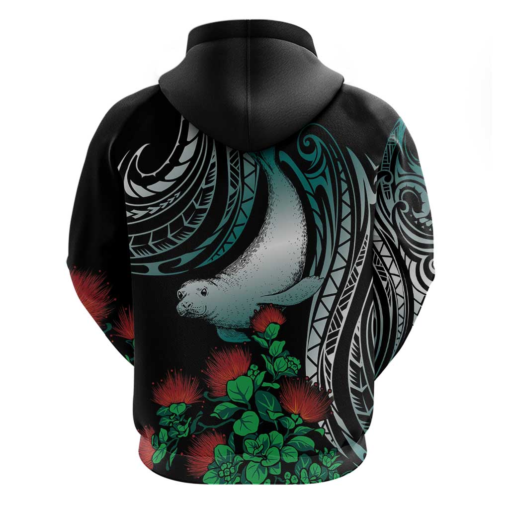 Aloha Hawaii Monk Seal Zip Hoodie Mix Ohia Lehua